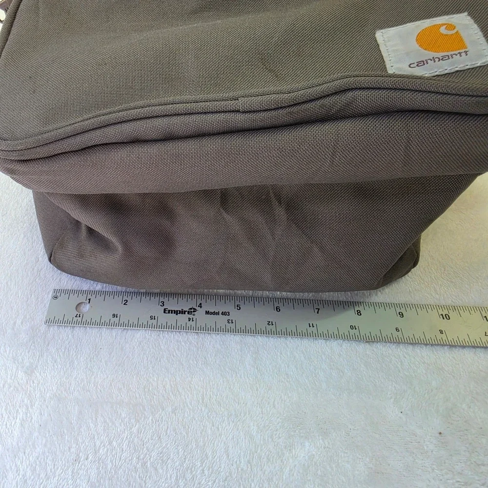 Carhartt Insulated Lunch Cooler Bag Charcoal Gray Dual Compartment Strap